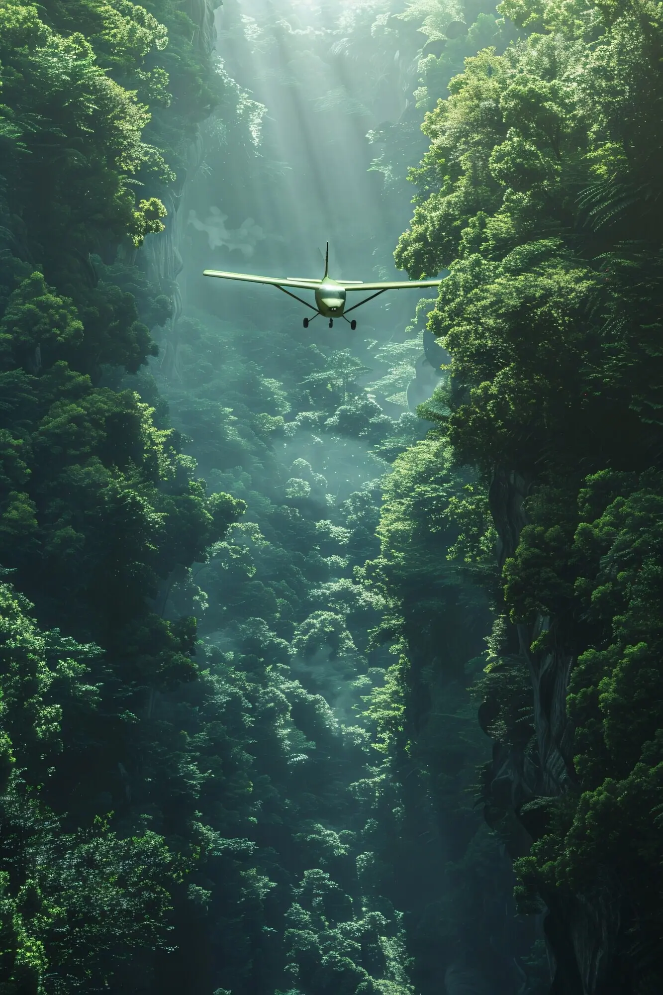 Sustainable energy concept featuring a green plane